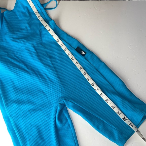 New Adidas Blue SL SU Studio Lounge Tank Jump Suit sz. small - Picture 9 of 11